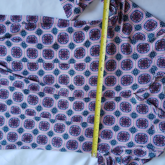 Chico's Medallion Midi Button Down  Shirt Dress Printed 1 Stretch Medium - Picture 12 of 13